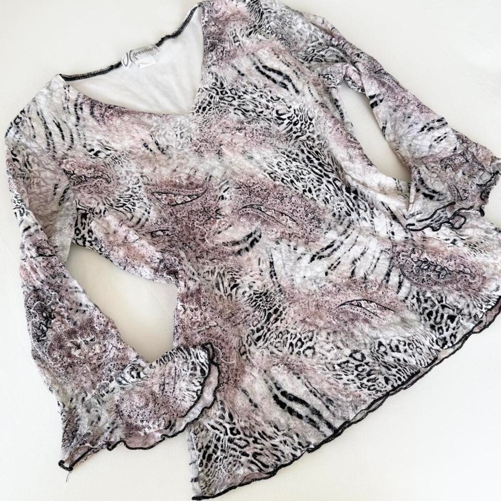 y2k boho dressbarn‎ bell sleeve top medium
